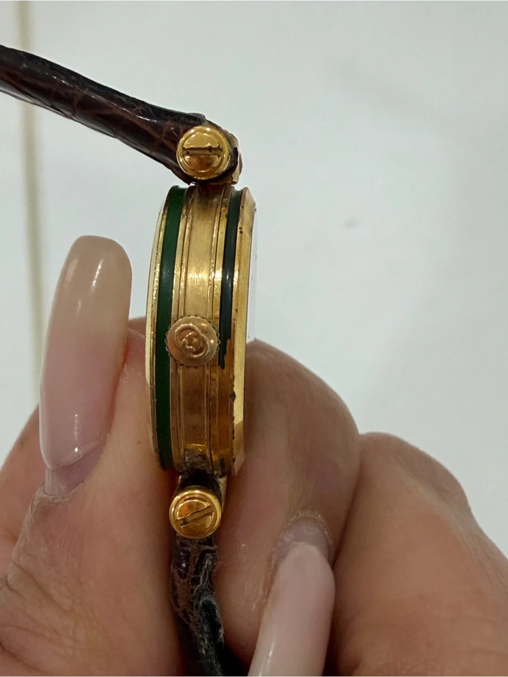 Vintage Gucci 3000L Sherry Web Stripe Watch - Picture 5 of 10